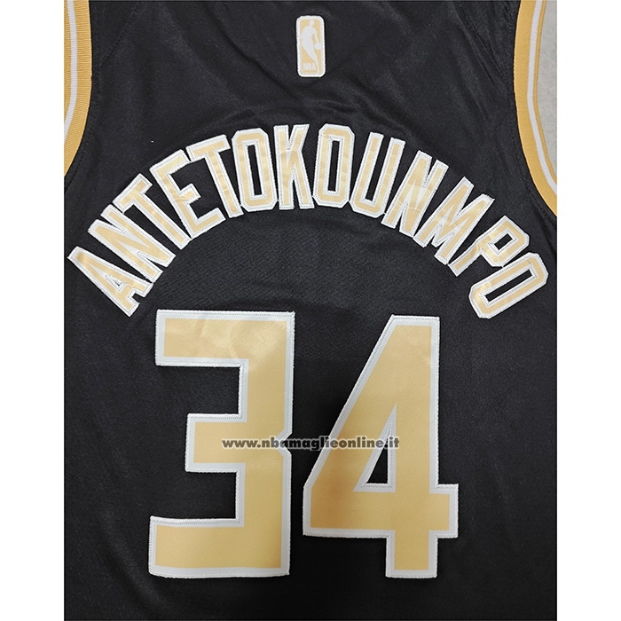 Maglia Milwaukee Bucks Giannis Antetokounmpo #34 Select Series Or Nero